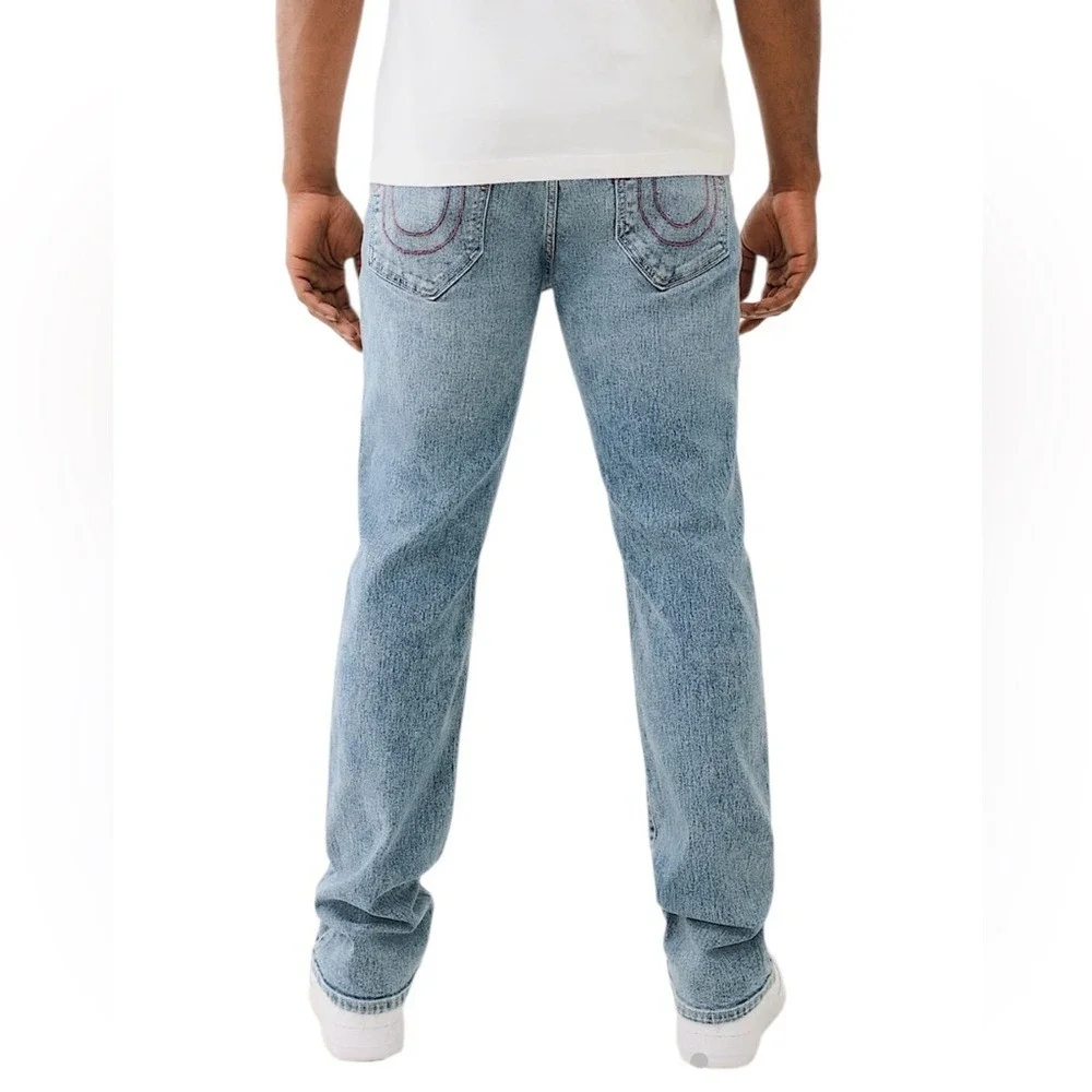 NEW TRUE RELIGION Ricky Straight Jean Light Delightful Wash Relaxed‎ Size 34 x34